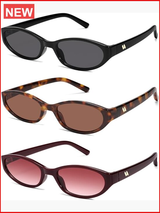 Retro Oval Sunglasses Y2K Narrow Cat Eye with UV Protection main image 7
